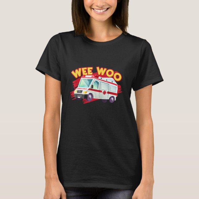 Jag kör Ambulansdrivrutinen Wee Woo Buss Sjukvårda T Shirt (Framsida)