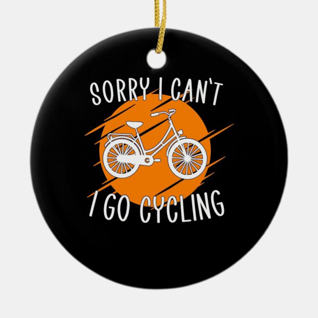 Jag kör cykling julgransprydnad keramik (Framsidan)