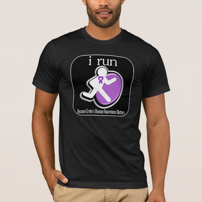 jag kör, därför att den Crohns sjukdomen betyder T-shirt (Framsida)