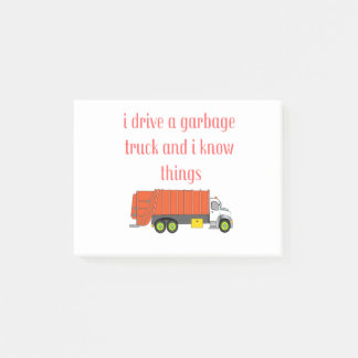 Jag kör en sopor lastbil och jag känner sak post-it block