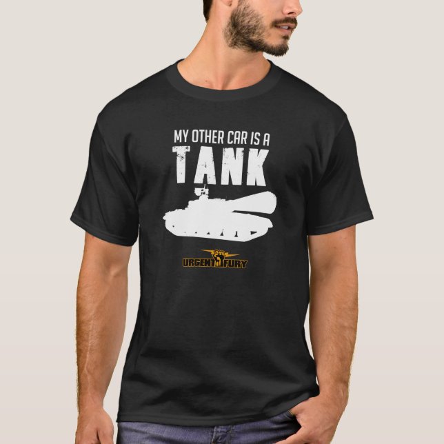 Jag kör en tank - mörk tee (Framsida)