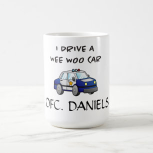 Jag kör en Wee Woo Car Funny polis Kaffemugg