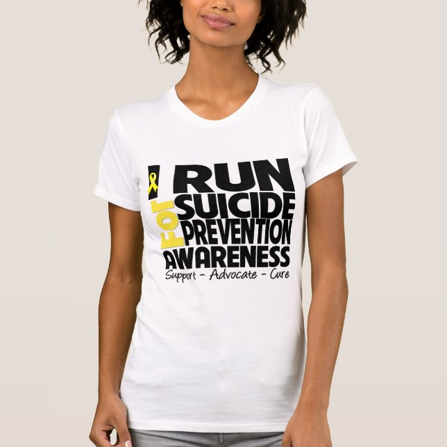 Jag kör för självmordförhindrandemedvetenhet t-shirt (Framsida)