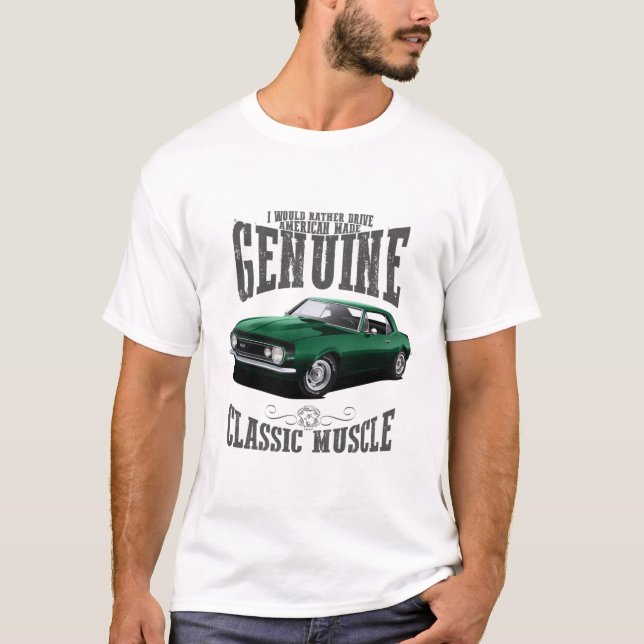 Jag kör hellre en Grönt Camaro T Shirt (Framsida)