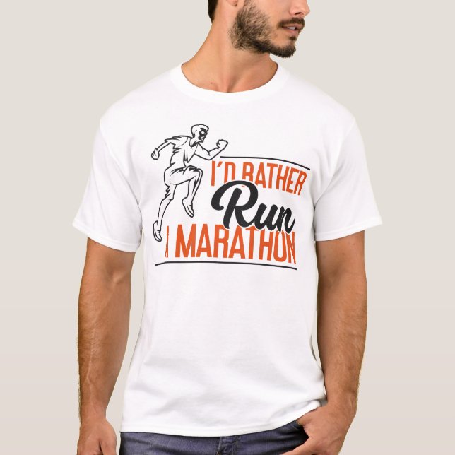 Jag kör Jogger i Springa i Marathon T Shirt (Framsida)