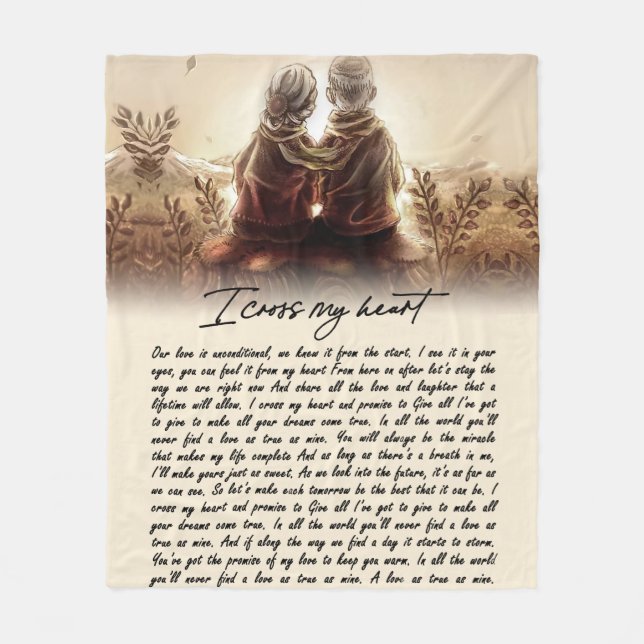 Jag Kor mitt hjärta, ett par gyllene årsjubiléer Fleecefilt (Framsidan)