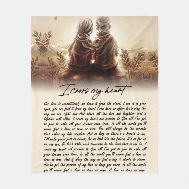 Jag Kor mitt hjärta och löfte till Ge hela mitt hj Fleecefilt (Framsidan)