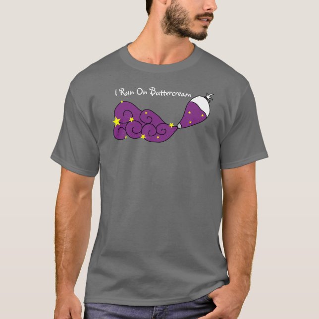 Jag kör på den Buttercream mörkskjortan T-shirt (Framsida)