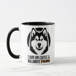 Jag Kör På Kaffe & Malamute Drama För Hundägare Mugg