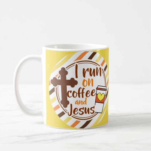 Jag kör på kaffe- och Jesus kristentro Kaffemugg (Vänster)