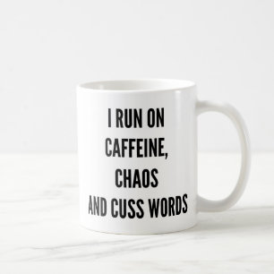 Jag kör på koffeinkaos och svär ordjul kaffemugg