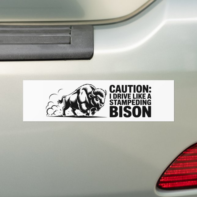 Jag kör som en stampande bison bildekal (På Bil)