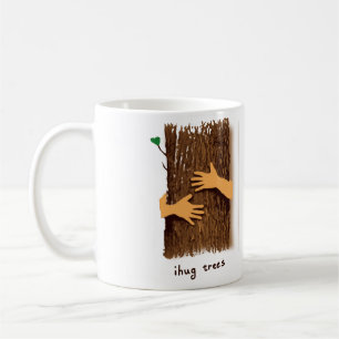 Jag kramar trädmuggen kaffemugg