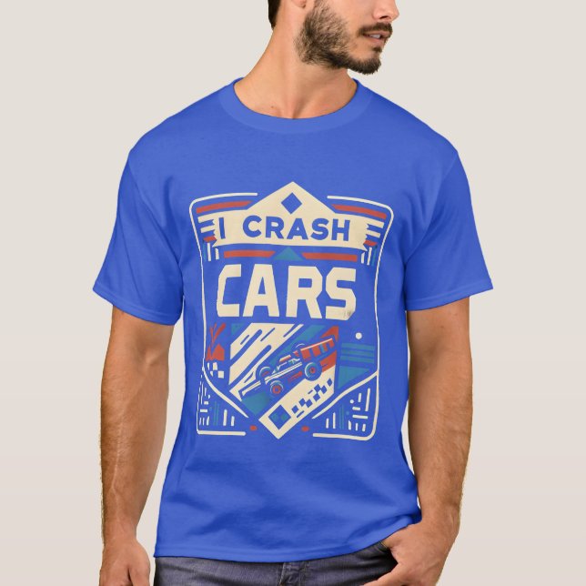 Jag kraschar vintagebilar t shirt (Framsida)