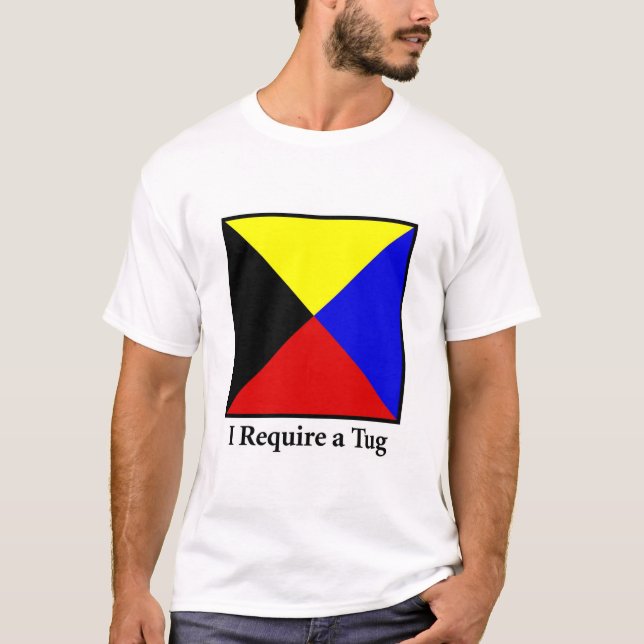 Jag kräver en bogserbåt tee shirt (Framsida)