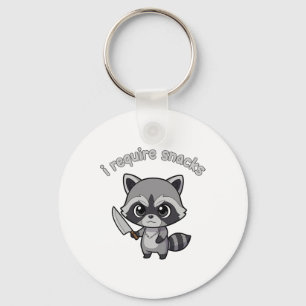 Jag kräver Snacks Raccoon Funny Halloween Retro An Nyckelring