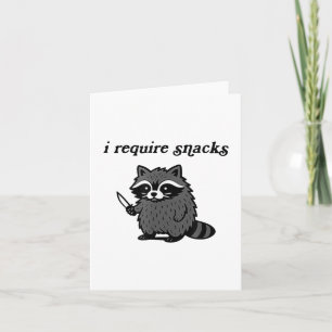 Jag kräver Snacks Raccoon Shirt Manar Women Funny Kort