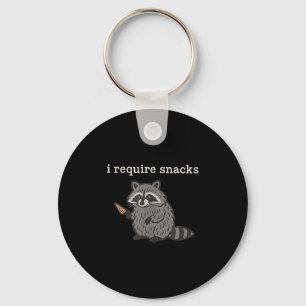 Jag kräver Snacks Raccoon Shirt Manar Women Funny Nyckelring