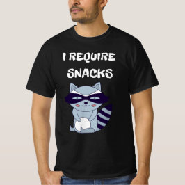 Jag kräver Snacks Raccoon T Shirt