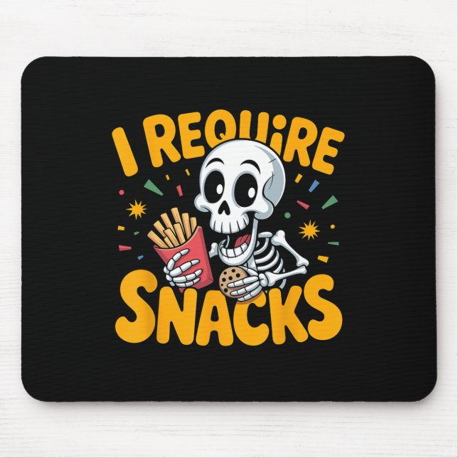 Jag kräver Snacks Roligt Halloween Skeleton Meme F Musmatta (Framsidan)