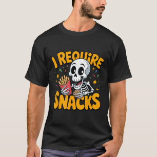 Jag kräver Snacks Roligt Halloween Skeleton Meme F T Shirt