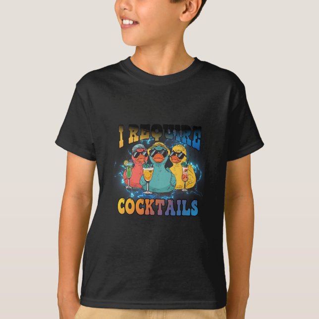 Jag kräver svansar kryssning anka dricka semester  t shirt (Framsida)