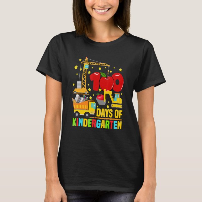 Jag krossade 100 dagar av Kindergarten Constructio T Shirt (Framsida)