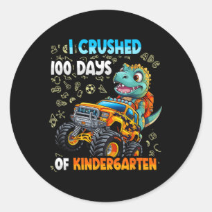 Jag krossade 100 dagar av Kindergarten Runt Klistermärke