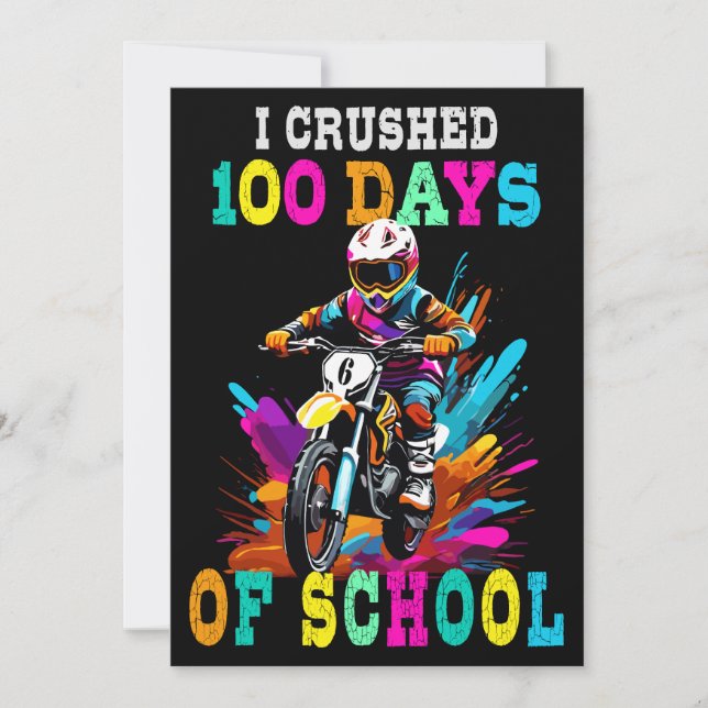 Jag krossade 100 dagar av Motocross i skolan Inbjudningar (Framsida)