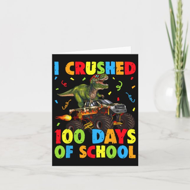 Jag krossade 100 dagar av School Funny Dinosaur Mo Kort (Framsida)
