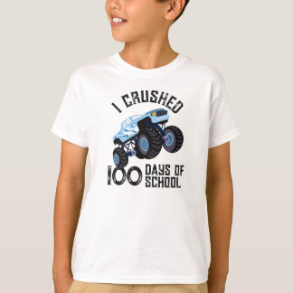 Jag krossade 100 dagar av skolan blå monstertruck t shirt