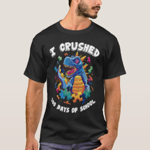 Jag krossade 100 dagar av skolan Dinosaur Puzzle B T Shirt