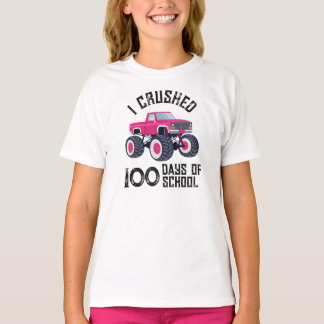 Jag krossade 100 dagar av skolan rosa monstertruck t shirt