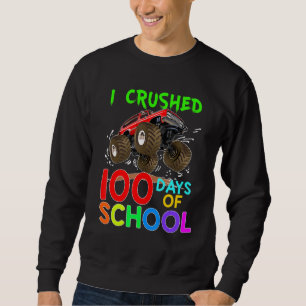 Jag krossade 100 dagar av skolmonster Lastbil Kids Lång Ärmad Tröja