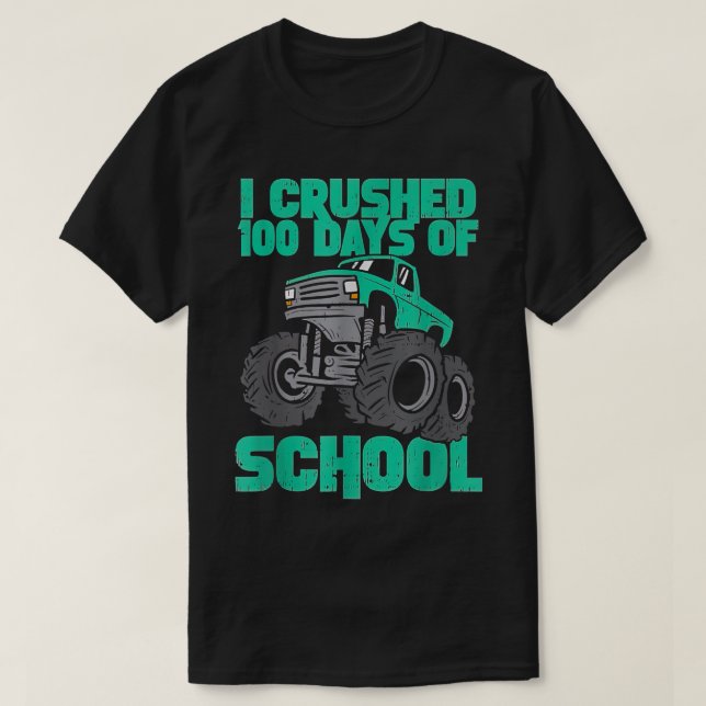Jag krossade 100 dagar av skolmonster Lastbil Kids T Shirt (Design framsida)