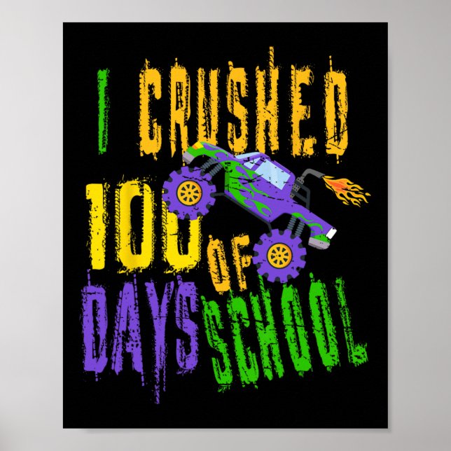 Jag krossade 100 dagar i skolan - Monster Lastbil  Poster (Framsidan)