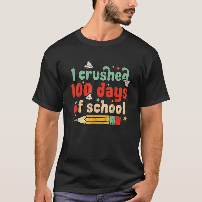 Jag krossade 100 dagar med skolan Smarter Brighter T Shirt (Framsida)