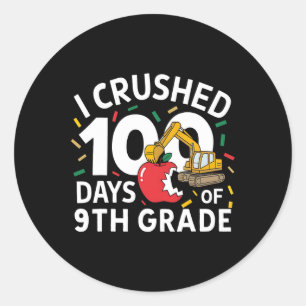 Jag krossade 100 dagar vid byggandet av skola 9:e runt klistermärke