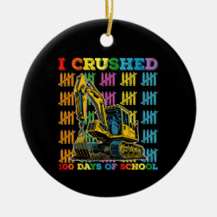 Jag krossade 100 dagars grävmaskin i skolan julgransprydnad keramik