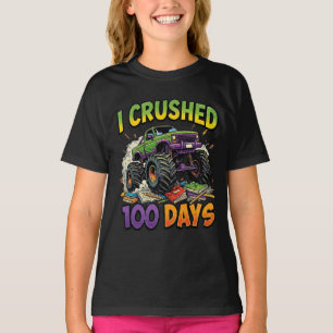 Jag krossade 100 dagars monstertruck Skolpojke 1:a T Shirt