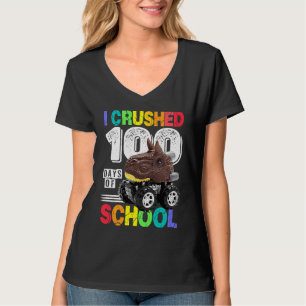 Jag krossade 100 dagars skol dinosaurie monster la t shirt