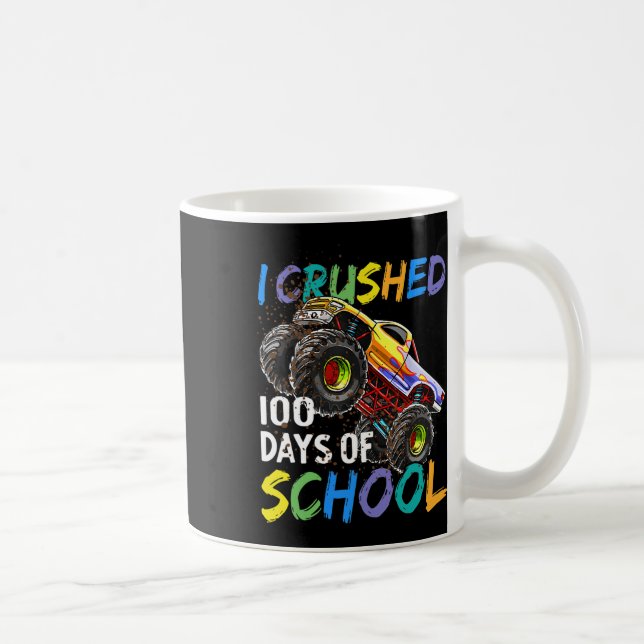 Jag krossade 100 dagars skolmonstertruck för barn kaffemugg (Höger)
