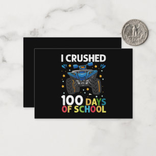 Jag krossade 100 dagars skolmonstertruckpojkar anteckningskort