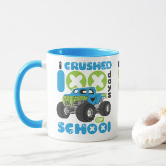 Jag krossade 100 dagars sött skolmonster lastbil mugg