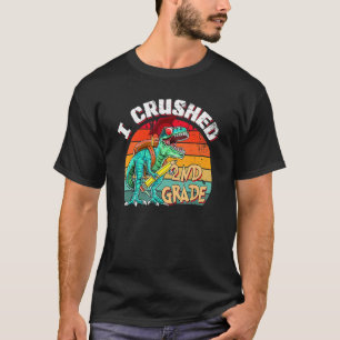 Jag krossade 2:a Klass Student Dinosaur Rex Gradua T Shirt