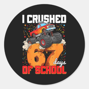 Jag krossade 67 dagar av skolan Gen Alpha Slang Me Runt Klistermärke