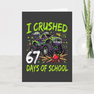 Jag Krossade 67 Dagar på Skolan Monster Truck Neon Kort