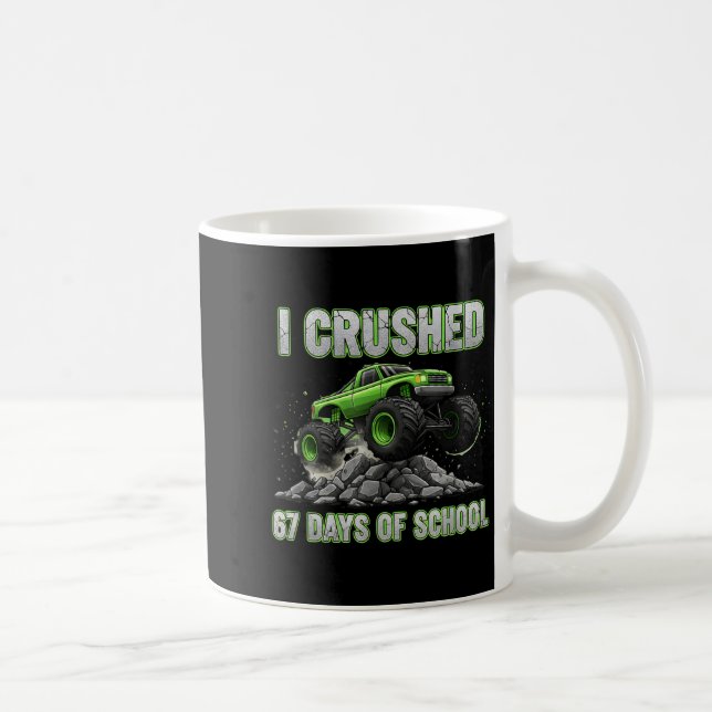 Jag krossade 67 skoldagar 6 7 Meme Rolig Six Sju Kaffemugg (Höger)