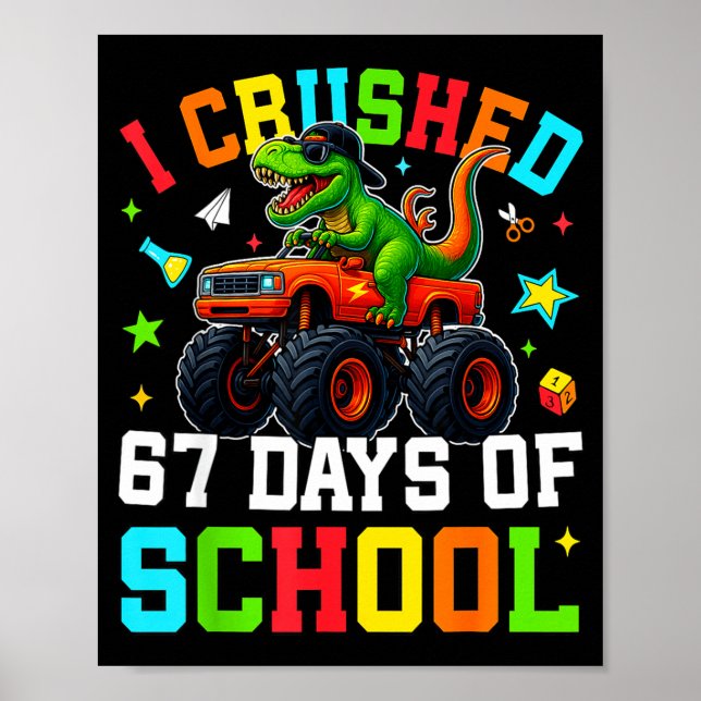 Jag krossade 67 skoldagar Rollig Six Seven Meme B Poster (Framsidan)