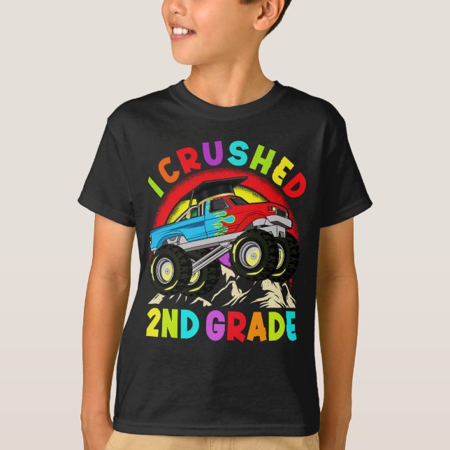 Jag krossade andra Klass Monster Lastbil Studentmö T Shirt (Framsida)